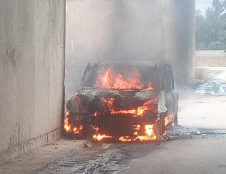 La Francia: Se incendió un vehículo, su conductor sufrió lesiones y fue trasladado a Córdoba